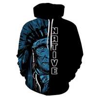 Native American Green Chief All Over Hoodie LT10 - Wonder Print Shop