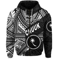 FSM Chuuk Zip Hoodie Happy Independence Day Original Vibes Black LT8 - Wonder Print Shop