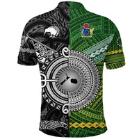 Custom New Zealand Cook Islands Polo Shirt Together Black LT8 - Wonder Print Shop