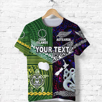 Custom New Zealand and Cook Islands T Shirt Together Purple LT8 - Wonder Print Shop