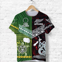 Custom New Zealand and Cook Islands T Shirt Together Red, Custom Text And Number LT8 - Wonder Print Shop