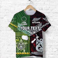 Custom New Zealand and Cook Islands T Shirt Together Red LT8 - Wonder Print Shop
