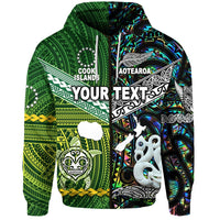 Custom New Zealand Cook Islands Zip Hoodie Together Paua Shell LT8 - Wonder Print Shop