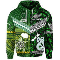 Custom New Zealand Cook Islands Hoodie Together Green, Custom Text And Number LT8 - Wonder Print Shop