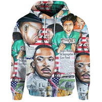 Civil Rights Leaders Hoodie Newspaper Art Version LT8 - Wonder Print Shop