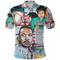 Civil Rights Leaders Polo Shirt Newspaper Art Version LT8 - Wonder Print Shop