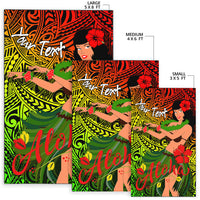 Custom Personalised Hawaii Hula Girl Reggae Area Rug LT2 - Wonder Print Shop