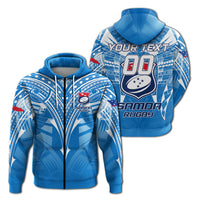 Custom Personalised Samoa Rugby Toa Samoa Blue Style Hoodie LT2 - Wonder Print Shop