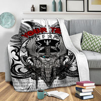 ( Custom Personalised) Viking Vegvisir Odin With Huginn And Muninn Blanket - LT2