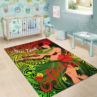 Custom Personalised Hawaii Hula Girl Reggae Area Rug LT2 - Wonder Print Shop