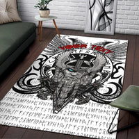 ( Custom Personalised) Viking Vegvisir Odin With Huginn And Muninn Area Rug LT2 - Wonder Print Shop
