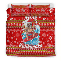 Custom Personalised Hawaii Christmas Santas Surf Mele Kalikimaka Bedding Set - LT2 - Wonder Print Shop