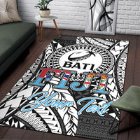Custom Personalised Fiji Rugby Bati Tapa Pattern Area Rug LT2 - Wonder Print Shop