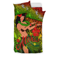 Custom Personalised Hawaii Hula Girl Reggae Bedding Set LT2 - Wonder Print Shop