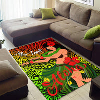 Custom Personalised Hawaii Hula Girl Reggae Area Rug LT2 - Wonder Print Shop