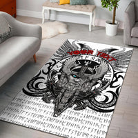 ( Custom Personalised) Viking Vegvisir Odin With Huginn And Muninn Area Rug LT2 - Wonder Print Shop
