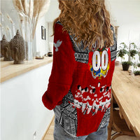 Custom Personalised Tonga Rugby Ikale Tahi Sipi Tau Women Casual Shirt LT2 - Wonder Print Shop