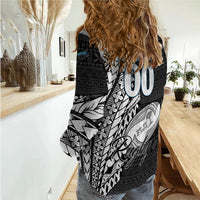 Custom Personalised Fiji Rugby Bati Tapa Pattern Women Casual Shirt LT2 - Wonder Print Shop