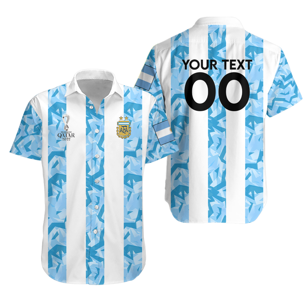 (Custom Personalised) Argentina Football World Cup 2022 Hawaiian Shirt - LT2