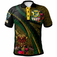 Hawaii Hana High and Elementary School Custom Polynesian Polo Shirt Hana Dragons With Tropical Flowers Tribal Pattern Scratch Style LT10 - Wonder Print Shop