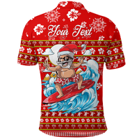 Custom Christmas Hawaii Polo Shirt Santas Surf Mele Kalikimaka LT2 - Wonder Print Shop