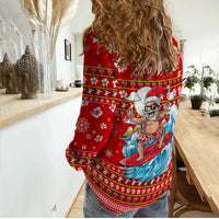 Custom Personalised Hawaii Christmas Santas Surf Mele Kalikimaka Women Casual Shirt LT2 - Wonder Print Shop