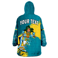 (Custom Personalised) Bahamas Blue Marlin With Bahamian Coat Of Arms Wearable Blanket Hoodie - Wonder Print Shop