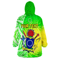 (Custom Personalised) Happy Mangaia Gospel Day Cook Islands Coat Of Arms Polynesian Pattern Wearable Blanket Hoodie - Wonder Print Shop