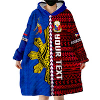 (Custom Personalised) Philippines Pilipinas Sun Mix Polynesian Pattern Wearable Blanket Hoodie - Wonder Print Shop