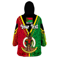 (Custom Personalised) Vanuatu 42 Years Anniversary Hapi Independens Dei Wearable Blanket Hoodie - Wonder Print Shop