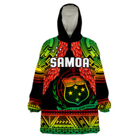 (Custom Text And Number) Samoa Rugby Teuila Torch Ginger Gradient Style Wearable Blanket Hoodie - Wonder Print Shop