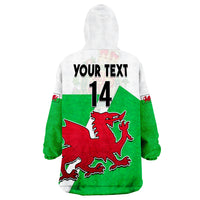 (Custom Text And Number) Wales Football Come On Welsh Dragons With Celtic Knot Pattern Wearable Blanket Hoodie - Wonder Print Shop