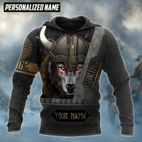 Custom Viking Clothing 3D Viking Wolf Warrior Custom Hoodie RLT12 - Wonder Print Shop