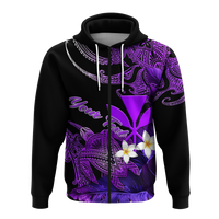 Custom Hawaii Turtle With Plumeria Leaf Purple Hoodie LT12 - Wonder Print Shop
