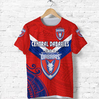 Custom Papua New Guinea Central Dabaries T Shirt Rugby Red, Custom Text And Number LT8 - Wonder Print Shop
