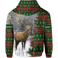 Dear Hunting Christmas Zip Hoodie Green LT8 - Wonder Print Shop