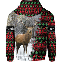 Dear Hunting Christmas Hoodie Black LT8 - Wonder Print Shop
