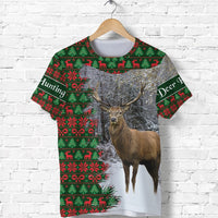 Dear Hunting Christmas T Shirt Green LT8 - Wonder Print Shop