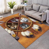 Wolf Dreamcatcher Native American Area Rug LT10 - Wonder Print Shop