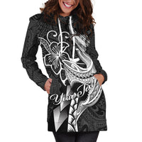 Custom Personalised Polynesian Shark Tattoo Hawaii Tribal Hoodie Dress LT12 - Wonder Print Shop