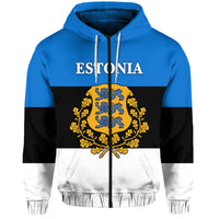 Custom Estonia Zip Hoodie Flag Style LT8 - Wonder Print Shop
