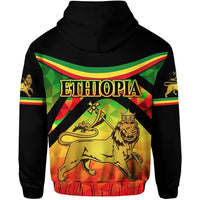 Ethiopia Lion Of Judah Zip Hoodie Vibes Version LT8 - Wonder Print Shop
