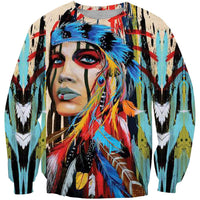 Warrior Women Native American Design 3D Sweatshirt LT10 - Wonder Print Shop