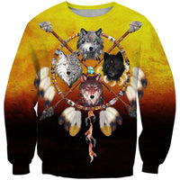 Wolves Warriors Native American Design 3D Sweatshirt LT10 - Wonder Print Shop