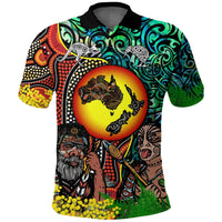 Australia Aboriginal Kangaroo Combine New Zealand Maori Kiwi Bird Polo Shirt LT2 - Wonder Print Shop