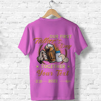 Custom Father Day T Shirt Our First Father Day Simple Style Pink LT8 - Wonder Print Shop