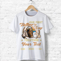 Custom Father Day T Shirt Our First Father Day Simple Style White LT8 - Wonder Print Shop
