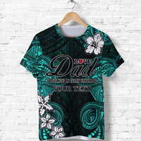 Custom Polynesian Fathers Day T Shirt I Love You In Every Universe Turquoise LT8 - Wonder Print Shop