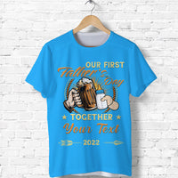 Custom Father Day T Shirt Our First Father Day Simple Style Blue LT8 - Wonder Print Shop
