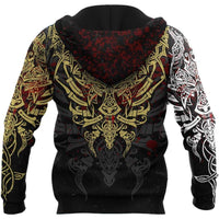 Viking Clothing Geki and Freki Viking Wolf Iii Tattoo Hoodie RLT12 - Wonder Print Shop
